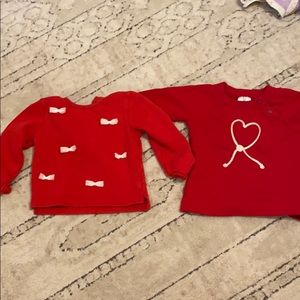 Two red sweaters hanna Anderson and Carter’s